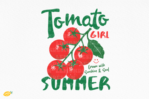 Download Tomato Girl Summer PNG Retro Fruit Quote - Tomato Collection