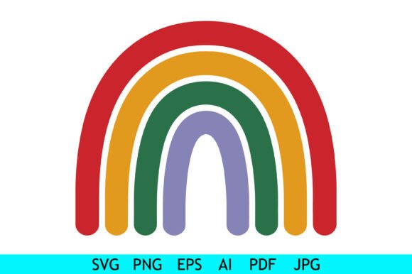 Download Retro Minimalist Rainbow Clip Art - Premium Resources
