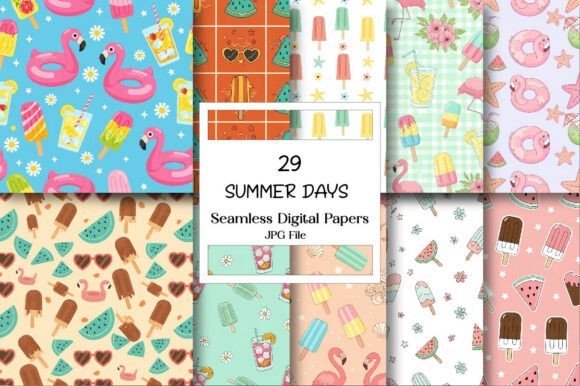 Download SUMMER DAYS Seamless Papers - Premium Resources