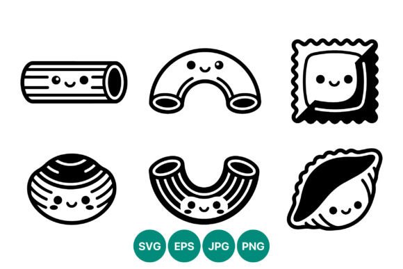 Download Kawaii Pasta Macaroni Vector Icons Cute - Macaroni Collection
