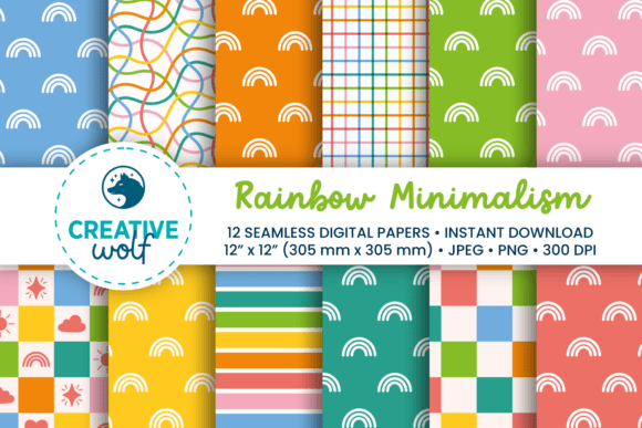 Download Rainbow Minimalism - Seamless Patterns - Rainbow minimalism Collection
