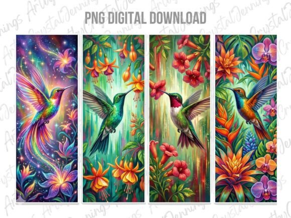 Download Vibrant Colorful Floral Hummingbird PNG - Vibrant Collection